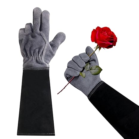 Long Sleeve Leather Rose Gardening Gloves - image 5