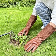 Elbow Length Cowhide Rose Pruning Gloves - image 4