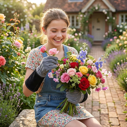 Long Sleeve Leather Rose Gardening Gloves - image 2