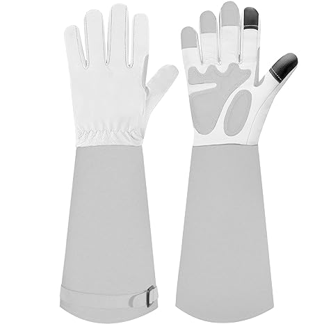 Touchscreen Leather Gardening Gloves with Sleeves - image 4